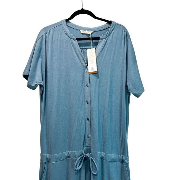 NWT! Woolovers Button Through Jumpsuit Denim Blue Size Large - Picture 4 of 7